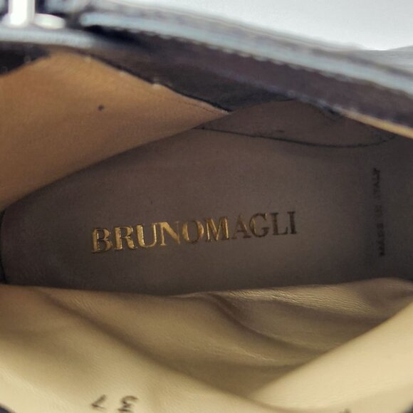 Bruno Magli Bucine Pointed Toe Patent Leather Boot Women's 7 Mid Calf‎ Dark Gray - Picture 14 of 16